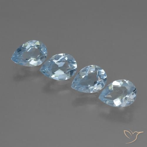 3.02ctw Natural Céu azul Topázio, Formato de pêra, VVS-VS