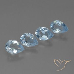 Pedras preciosas de Topázio Céu azul natural de 3.02 ct, Formato de pêra, VVS-VS