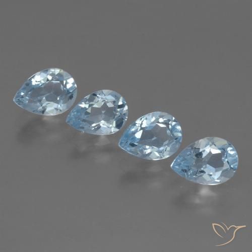 3.45ctw Natural Céu azul Topázio, Formato de pêra, VVS-VS