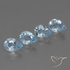 Pedras preciosas de Topázio Céu azul natural de 3.45 ct, Formato de pêra, VVS-VS