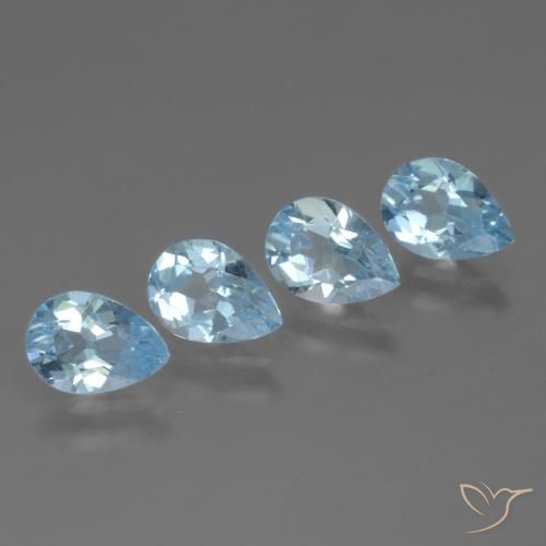 3.28ctw Natural Azul Suíço Topázio, Formato de pêra, VVS-VS