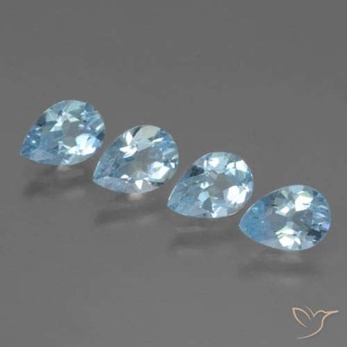 Pedras preciosas de Topázio Azul Suíço natural de 3.28 ct, Formato de pêra, VVS-VS