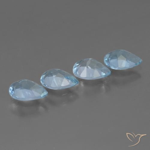 Pedras preciosas de Topázio Azul Suíço natural de 3.28 ct, Formato de pêra, VVS-VS
