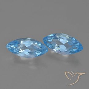 Pedras preciosas de Topázio Azul Suíço natural de 7.46 ct, Marquesa, VVS-VS
