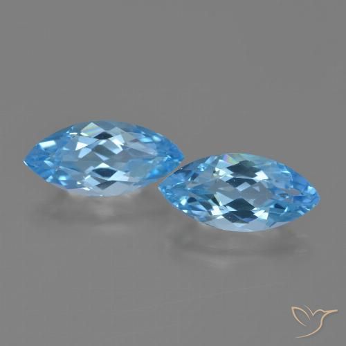 7.06ctw Natural Azul Suíço Topázio, Marquesa, VVS