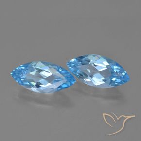 Pedras preciosas de Topázio Azul Suíço natural de 7.06 ct, Marquesa, VVS