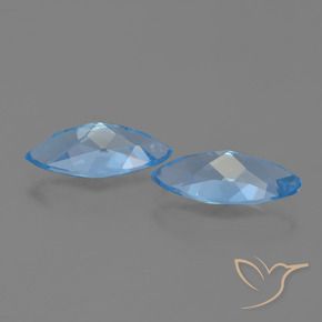 Pedras preciosas de Topázio Azul Suíço natural de 7.06 ct, Marquesa, VVS