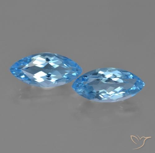 7.80ctw Natural Azul Suíço Topázio, Marquesa, VVS-VS