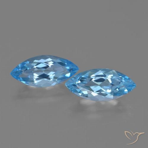 7.26ctw Natural Azul Suíço Topázio, Marquesa, VVS