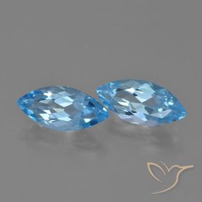 Pedras preciosas de Topázio Azul Suíço natural de 7.26 ct, Marquesa, VVS
