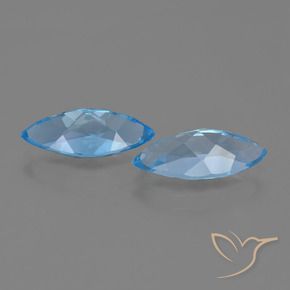 Pedras preciosas de Topázio Azul Suíço natural de 7.26 ct, Marquesa, VVS