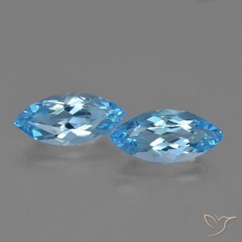 7.35ctw Natural Azul Suíço Topázio, Marquesa, VVS