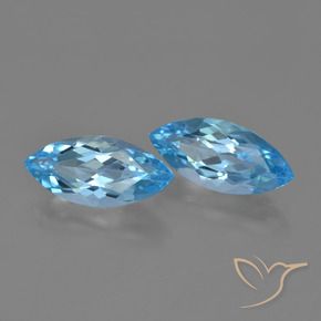 Pedras preciosas de Topázio Azul Suíço natural de 7.35 ct, Marquesa, VVS