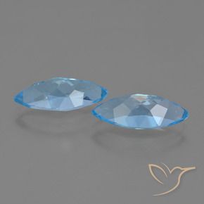 Pedras preciosas de Topázio Azul Suíço natural de 7.35 ct, Marquesa, VVS