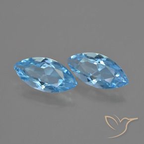 Pedras preciosas de Topázio Azul Suíço natural de 6.94 ct, Marquesa, VVS-VS