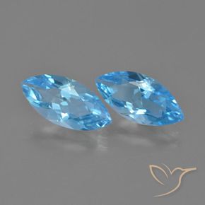 Pedras preciosas de Topázio Azul Suíço natural de 7.06 ct, Marquesa, VVS-VS