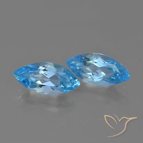 Pedras preciosas de Topázio Azul Suíço natural de 7.54 ct, Marquesa, VVS-VS