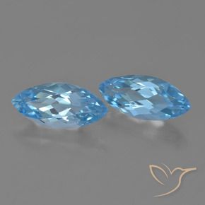 Pedras preciosas de Topázio Azul Suíço natural de 7.63 ct, Marquesa, VVS-VS
