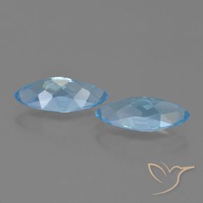 Pedras preciosas de Topázio Azul Suíço natural de 7.63 ct, Marquesa, VVS-VS