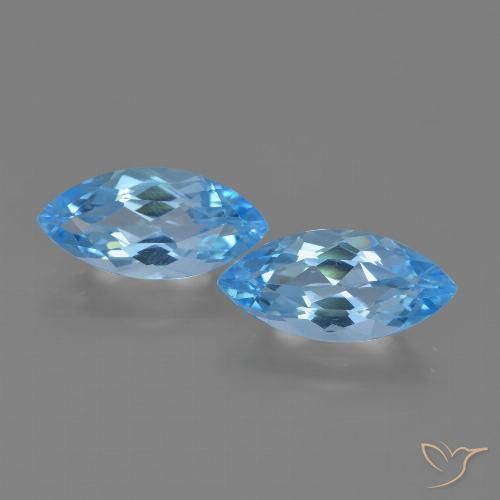 7.66ctw Natural Azul Suíço Topázio, Marquesa, VVS