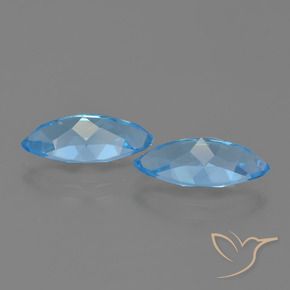 Pedras preciosas de Topázio Azul Suíço natural de 7.66 ct, Marquesa, VVS