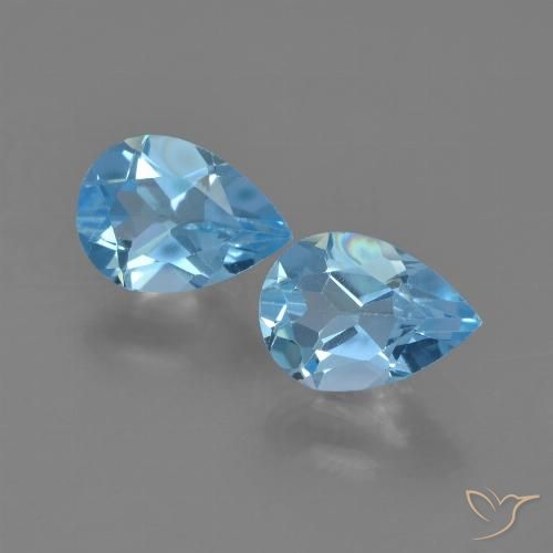 1.70ctw Natural Azul Suíço Topázio, Formato de pêra, VS
