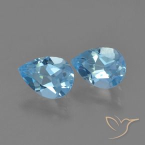 Pedras preciosas de Topázio Azul Suíço natural de 1.70 ct, Formato de pêra, VS