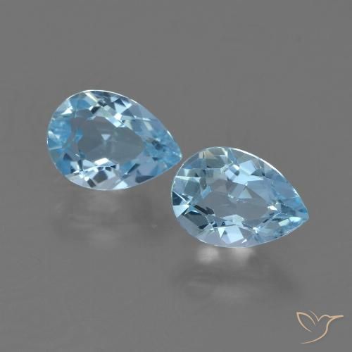 1.71ctw Natural Céu azul Topázio, Formato de pêra, VS