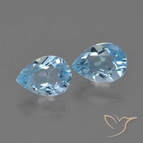 Pedras preciosas de Topázio Céu azul natural de 1.71 ct, Formato de pêra, VS