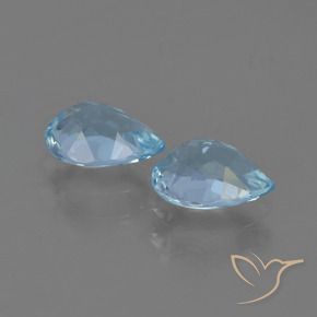 Pedras preciosas de Topázio Céu azul natural de 1.71 ct, Formato de pêra, VS