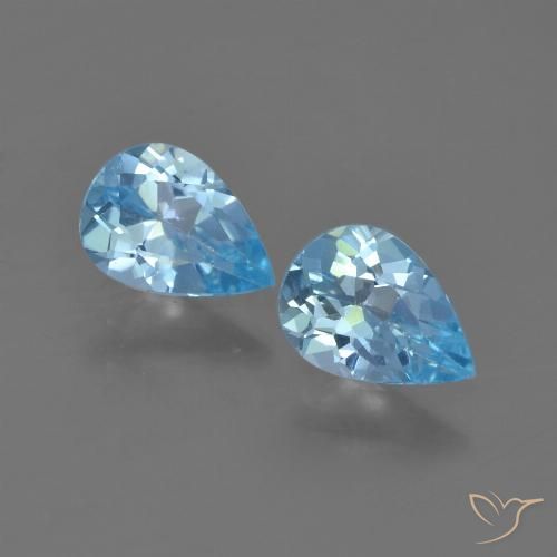 1.36ctw Natural Céu azul Topázio, Formato de pêra, VS