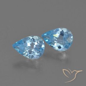 Pedras preciosas de Topázio Céu azul natural de 1.36 ct, Formato de pêra, VS