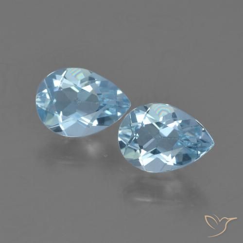 1.61ctw Natural Céu azul Topázio, Formato de pêra, VS