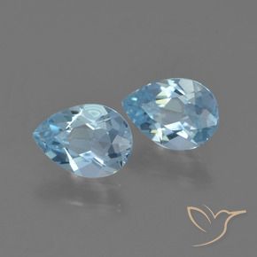 Pedras preciosas de Topázio Céu azul natural de 1.61 ct, Formato de pêra, VS