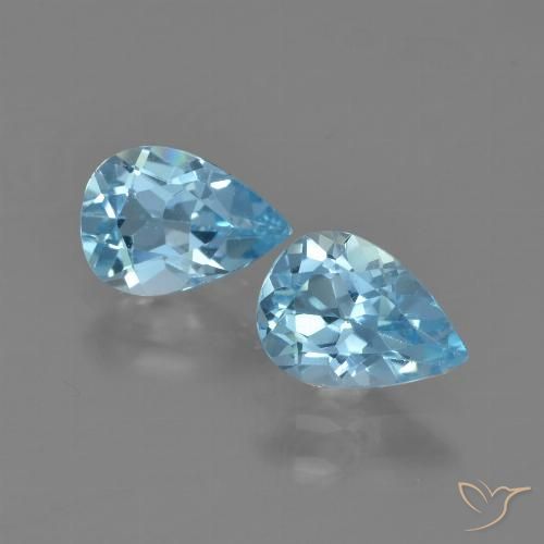 1.60ctw Natural Céu azul Topázio, Formato de pêra, VS