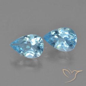 Pedras preciosas de Topázio Céu azul natural de 1.60 ct, Formato de pêra, VS