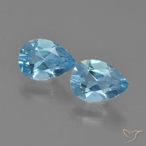 1.75ctw Natural Azul Suíço Topázio, Formato de pêra, VS
