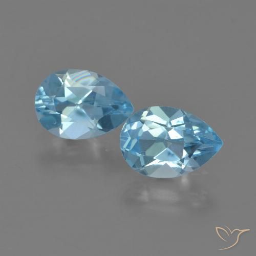 1.57ctw Natural Céu azul Topázio, Formato de pêra, VS