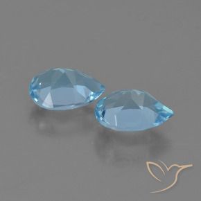 Pedras preciosas de Topázio Céu azul natural de 1.57 ct, Formato de pêra, VS