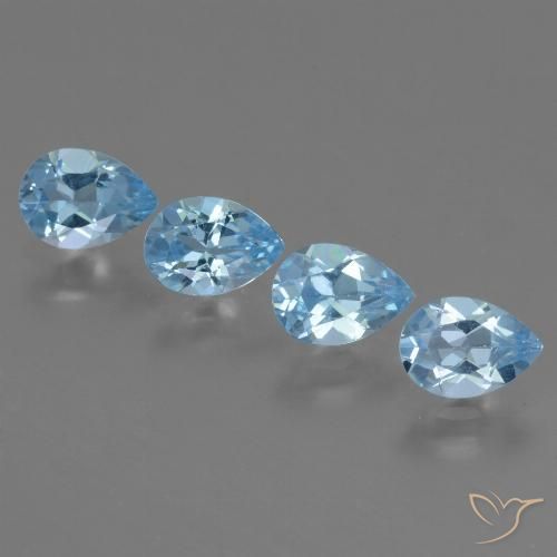 3.15ctw Natural Céu azul Topázio, Formato de pêra, VVS-VS