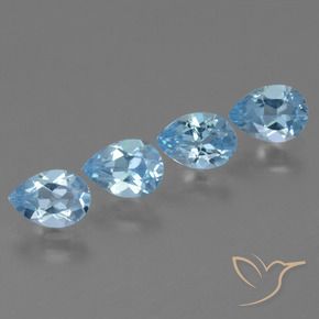 Pedras preciosas de Topázio Céu azul natural de 3.15 ct, Formato de pêra, VVS-VS