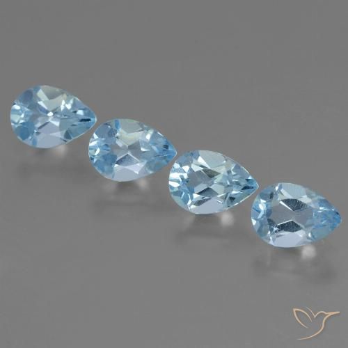 3.35ctw Natural Céu azul Topázio, Formato de pêra, VVS-VS