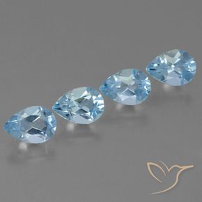 Pedras preciosas de Topázio Céu azul natural de 3.35 ct, Formato de pêra, VVS-VS