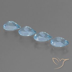 Pedras preciosas de Topázio Céu azul natural de 3.35 ct, Formato de pêra, VVS-VS