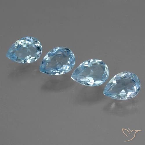 3.69ctw Natural Céu azul Topázio, Formato de pêra, VVS-VS
