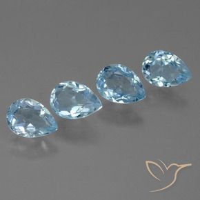 Pedras preciosas de Topázio Céu azul natural de 3.69 ct, Formato de pêra, VVS-VS