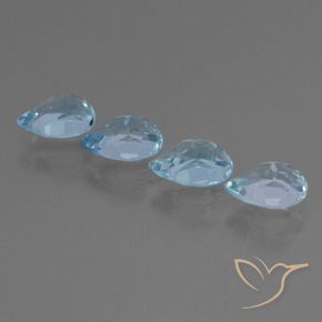 Pedras preciosas de Topázio Céu azul natural de 3.69 ct, Formato de pêra, VVS-VS