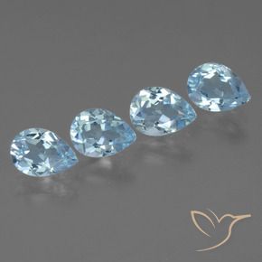 Pedras preciosas de Topázio Céu azul natural de 3.28 ct, Formato de pêra, VVS-VS