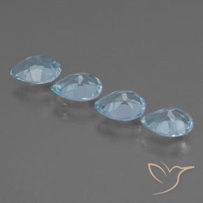 Pedras preciosas de Topázio Céu azul natural de 3.28 ct, Formato de pêra, VVS-VS