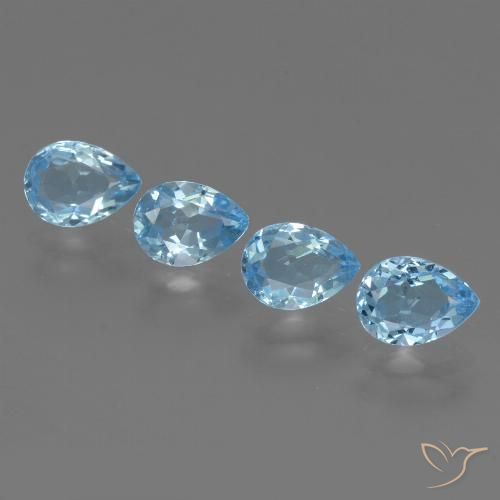 3.53ctw Natural Azul Suíço Topázio, Formato de pêra, VVS-VS